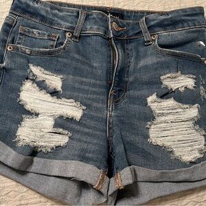 Aeropostale denim shorts, high rise midi, sz 8, new without tags